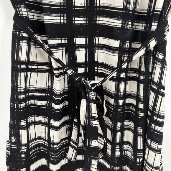 Velvet by Graham & Spencer Black White Plaid Tunic Dress Shirt Dress Belted xs - Picture 16 of 16